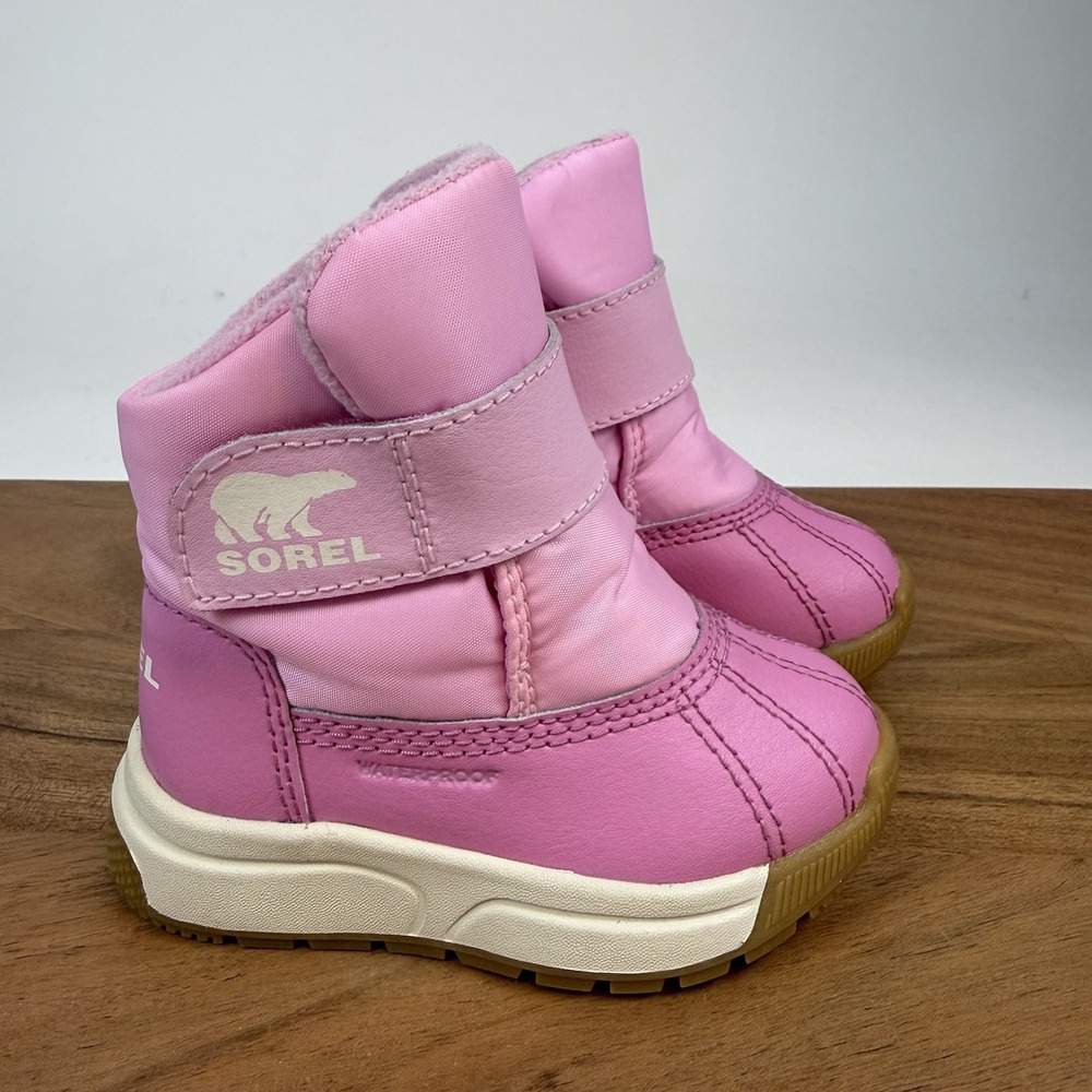New Little Kids Sorel Whitney III Waterproof Pink Winter Mid Boots Size 5 C‎
